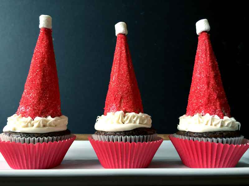 santa hat brownies