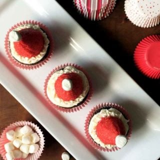 santa hat brownies