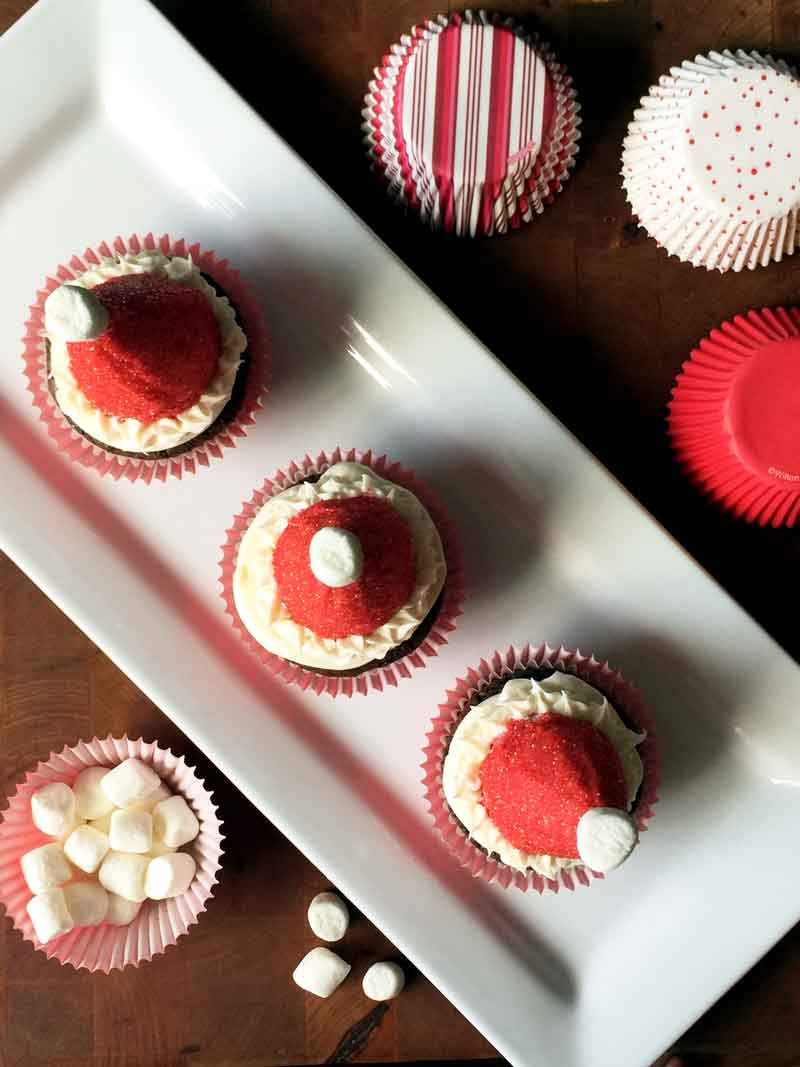 santa hat brownies