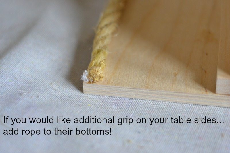 DIY couch arm table rope