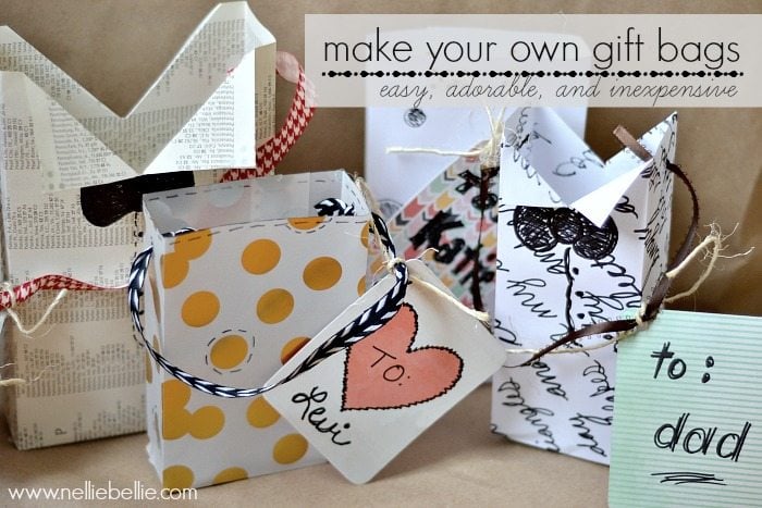 how to make a gift bag. a video tutorial from NellieBellie. So easy and what a great idea!