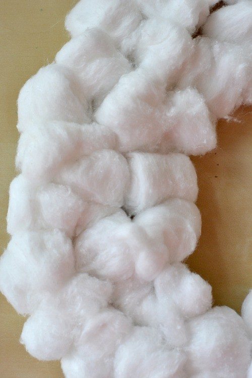 cottonball wreath step2