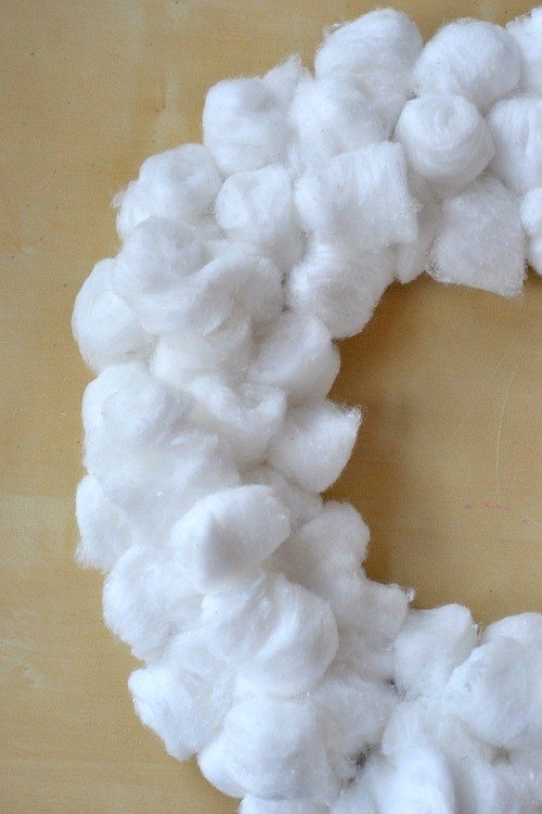 cottonball wreath step3