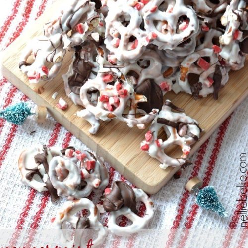 Peppermint Chocolate Covered Pretzels