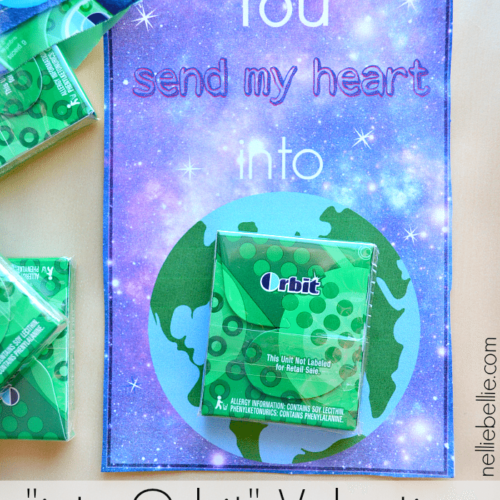"into orbit" Valentine with free printable.