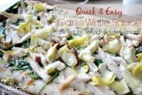 This delicious garlic white pizza sauce recipe is a fabulous variation for your pizza night!