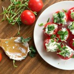 Simple and easy recipe for cheese stuffed tomatoes from nelliebellie.com