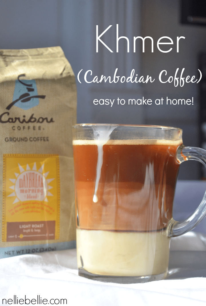 Cambodian Coffee (Khmer) is a very simple coffee drink that uses just coffee and sweetened condensed milk, but tastes absolutely fantastic! This is a great drink for people who appreciate gourmet coffee, but don't have an espresso machine or the ability to froth milk. It's rich, creamy, and unique.