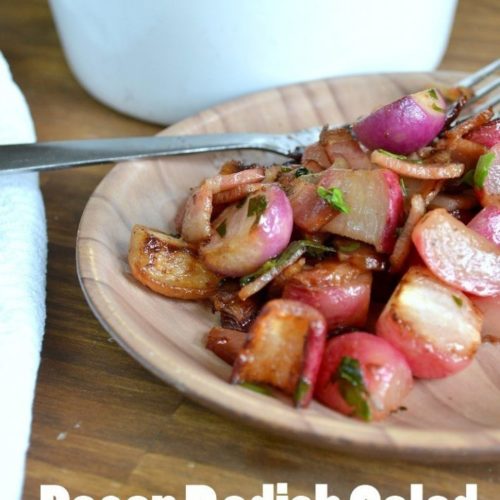 Radish salad with bacon, a recipe from nelliebellie.com