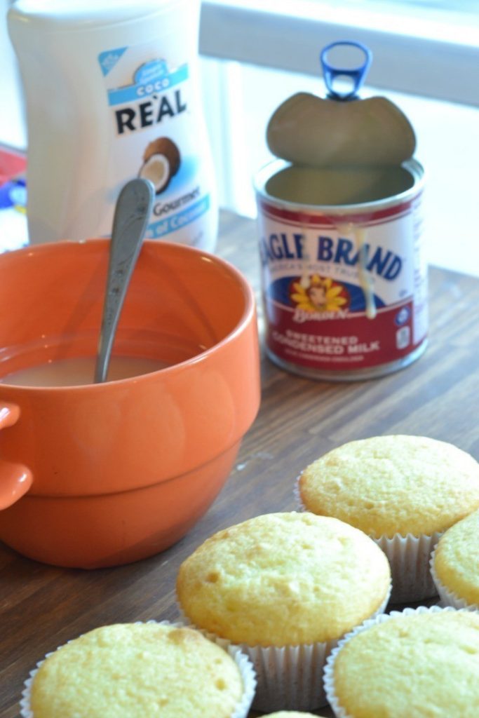 step one for Almond Joy Better than Sex cupcakes 