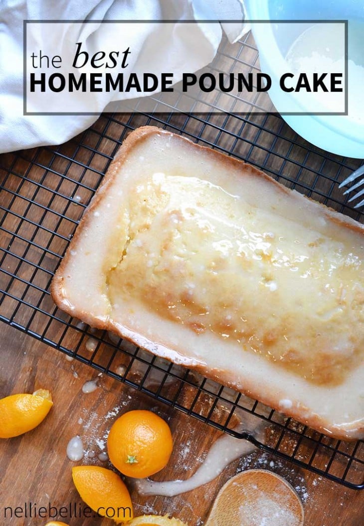 this is the BEST homemade pound cake recipe. Easy to make and perfect for your holiday's! | nelliebellie.com cake, desserts, orange, homemade, basic cake
