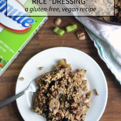 This rice dressing recipe is gluten-free and vegan friendly. It is a great way to make sure everyone, no matter their dietary restrictions, feels welcome and has something delicious to eat!