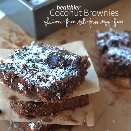 Coconut Brownies (glutenfree, eggfree, oilfree) a NellieBellie recipe