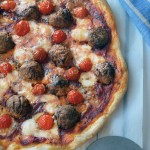 Meatball pizza recipe (we call it polka dot pizza in our house) is fast, easy, and delicious! A great recipe for family pizza night! #MeatballMasters #ad