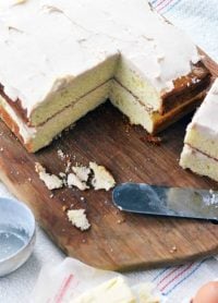 homemade butter cake with browned butter buttercream.