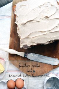 Butter Cake with browned butter buttercream. An easy classic cake and frosting recipe. #ad