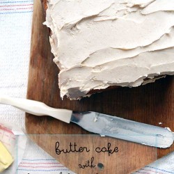 Butter Cake with browned butter buttercream. An easy classic cake and frosting recipe. #ad