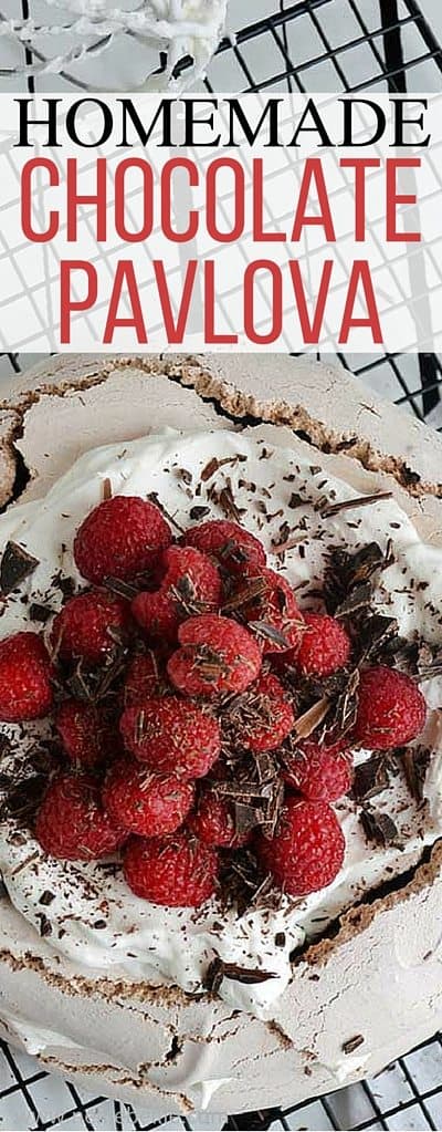 This homemade chocolate pavlova recipe is a simple and easy recipe that takes just a few ingredients and looks gorgeous!
