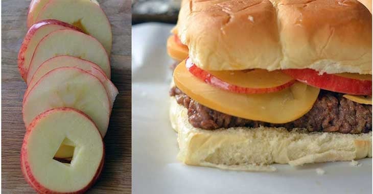 sliced apples help these sandwiches stay fresh and sweet.