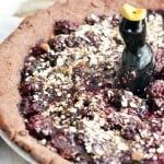 Birdman Pie. A vegan blackberry whiskey pie with chocolate pie crust.