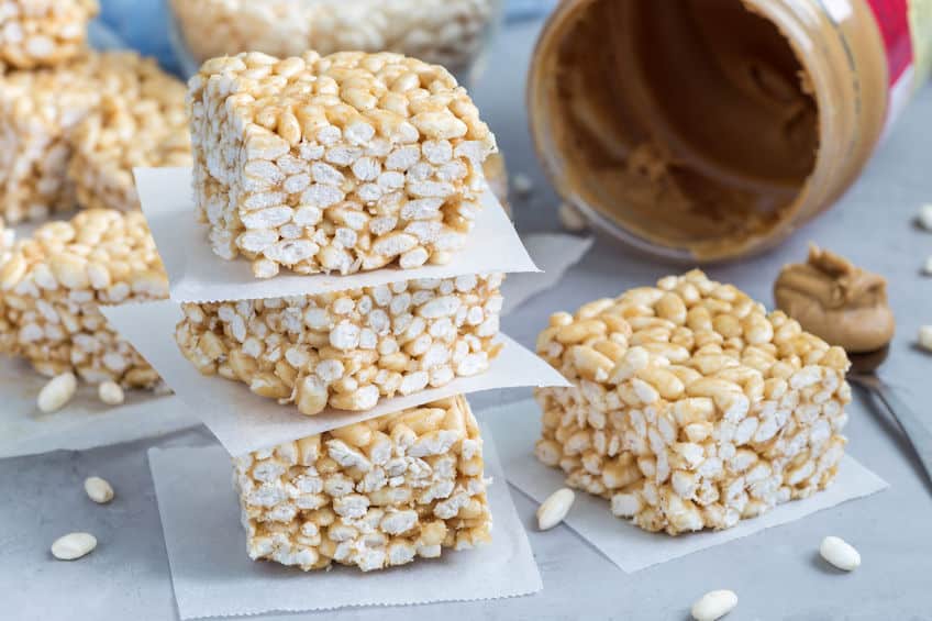 Peanut Butter Rice Krispie Treats | only 3 ingredients!