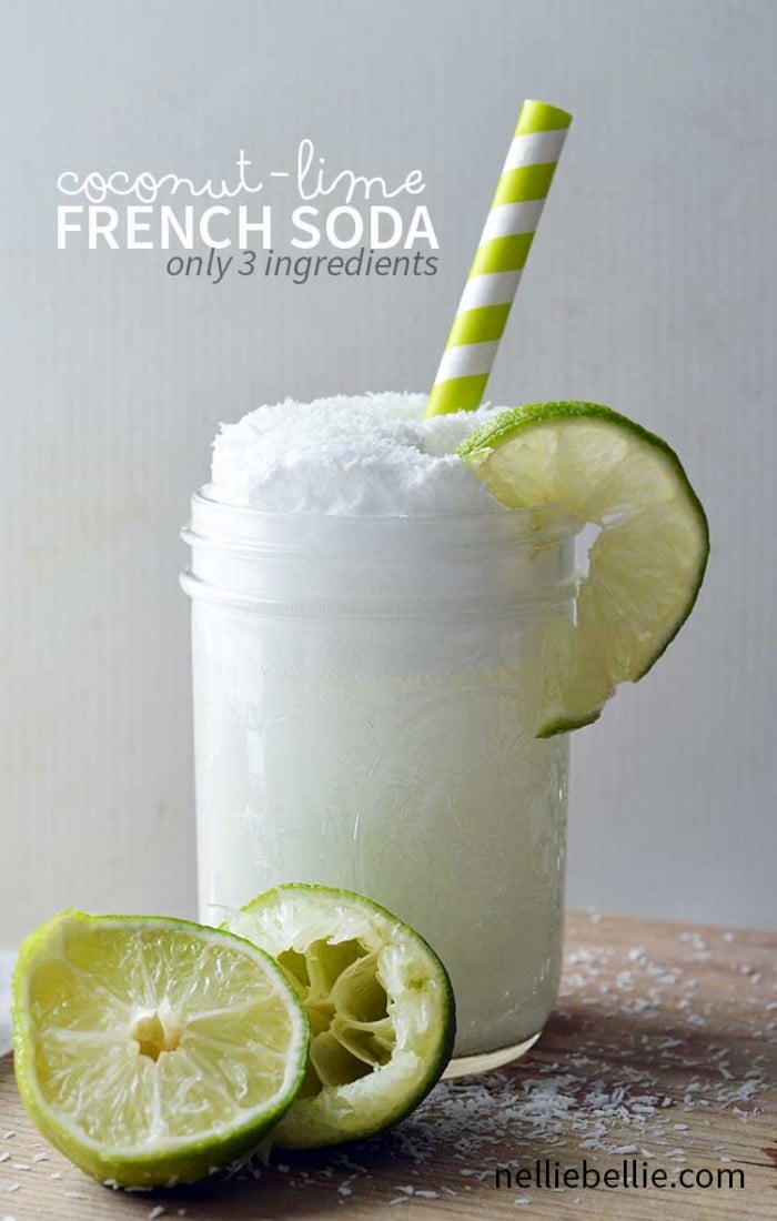 Coconut Lime French Soda only 3 ingredients and Dairyfree!