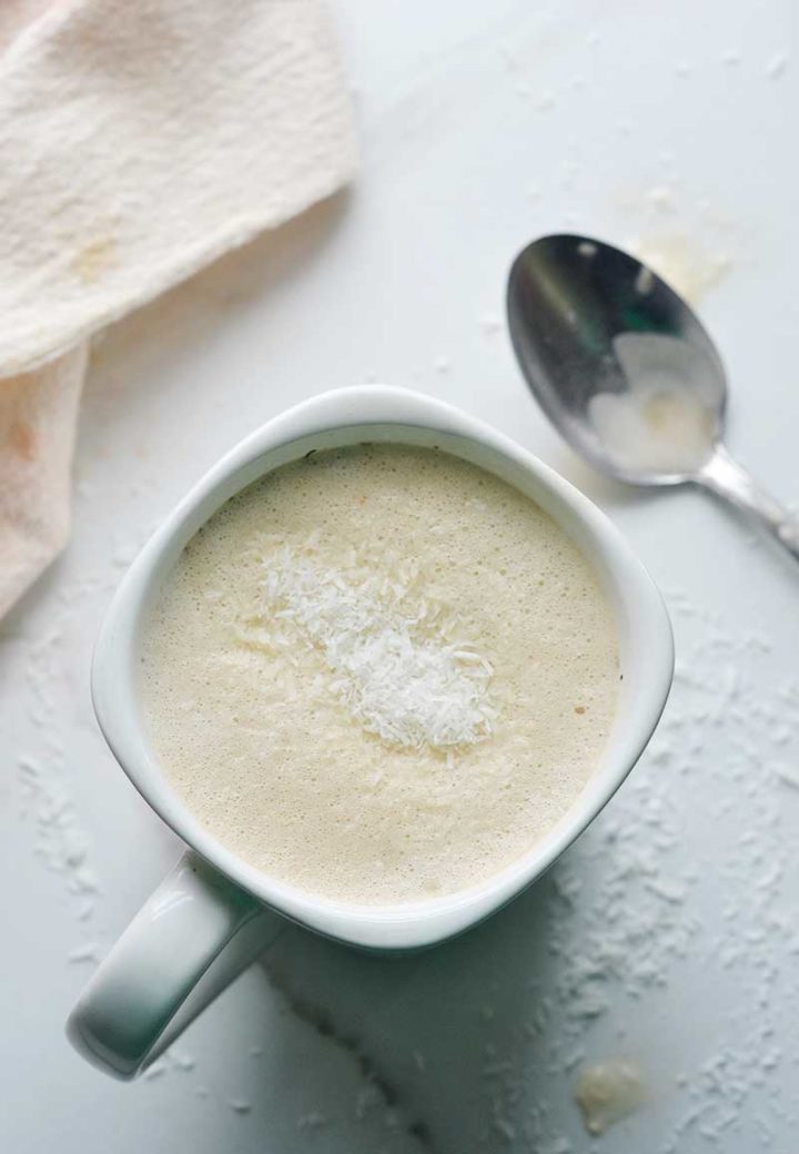 boozy coconut coffee recipe. dairy-free with coconut milk