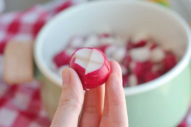 Creamy radish soup is easy to make and a great way to use this inexpensive veggie. Vegan friendly.