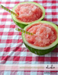 Watermelon Margarita Slushie recipe that is a fun adult summer drink. Alcohol and watermelon mixed up in a perfect summer refreshment!