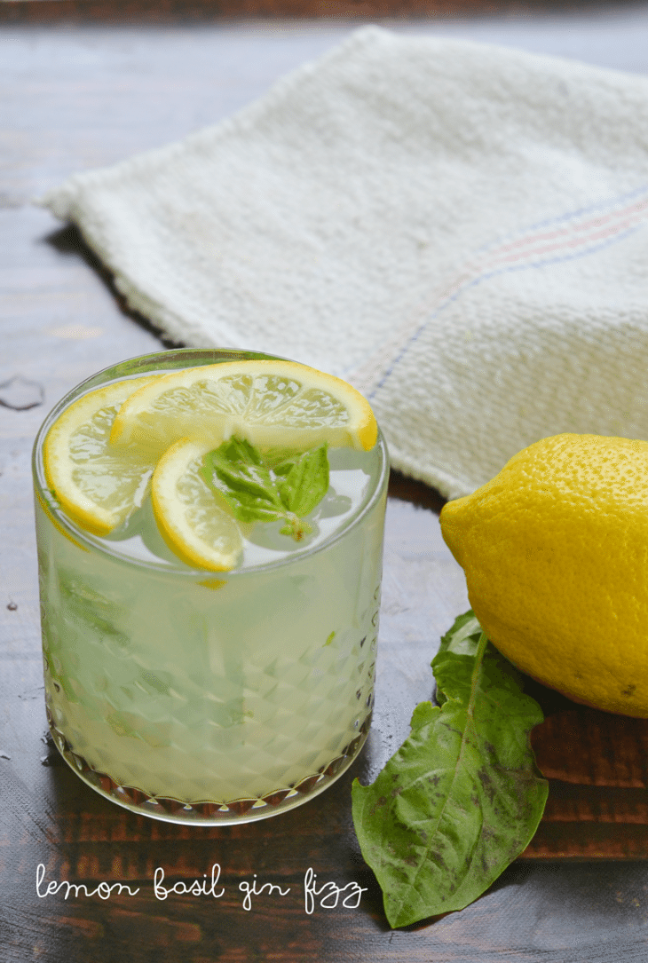 Gin fizz with lemon basil a simple Nelliebellie recipe