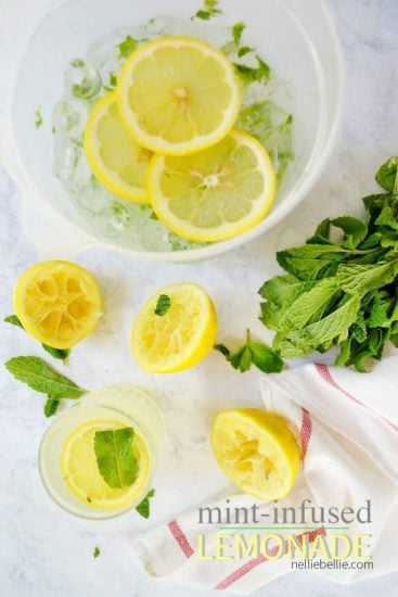 mint infused lemonade is a fresh and clean summer beverage!