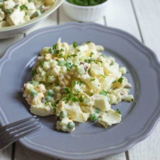 This cauliflower potato salad is easy to make and tastes just like the original version. You won't believe it!