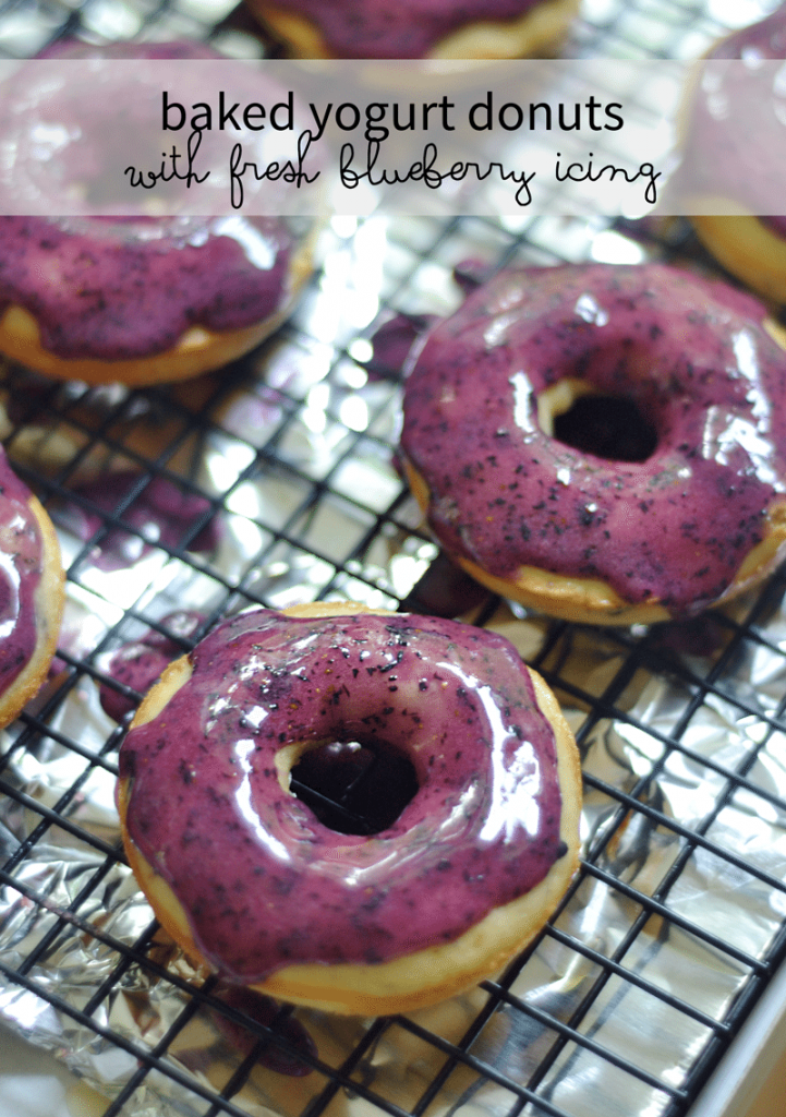 baked yogurt donuts with fresh blueberry icing NellieBellie's kitchen