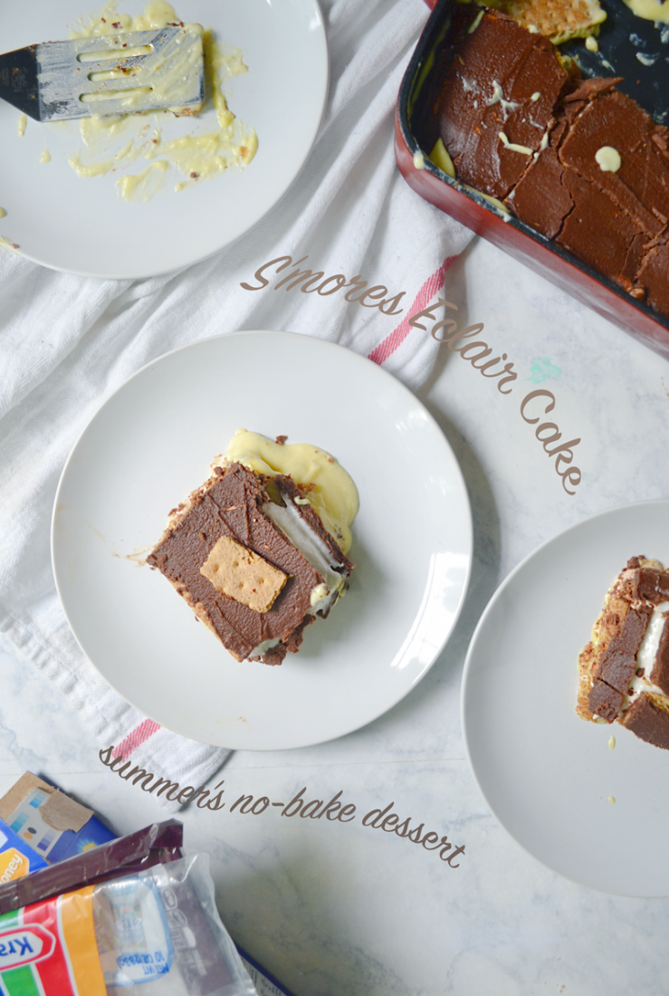 S'more Chocolate Eclair Bars a NellieBellie recipe