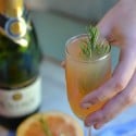 Rosemary Grapefruit Mimosa Recipe is easy to make a delicious, interesting change to the traditional mimosa recipe.