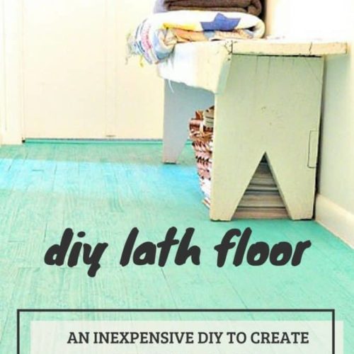 an inexpensive diy flooring idea. The lath floor is beautiful and cheap to diy.