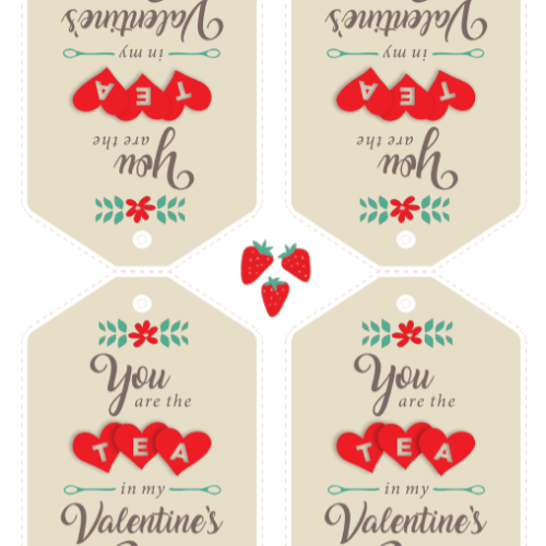 Simple tags to add to tea bags to create a sweet DIY Valentine for friends and neighbors. Free printable!