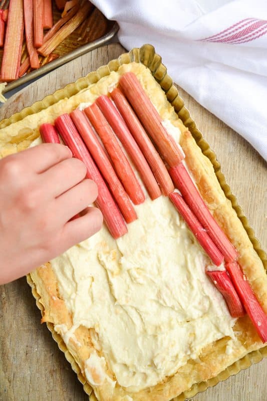 Rhubarb Tart easy puff pastry dessert recipe