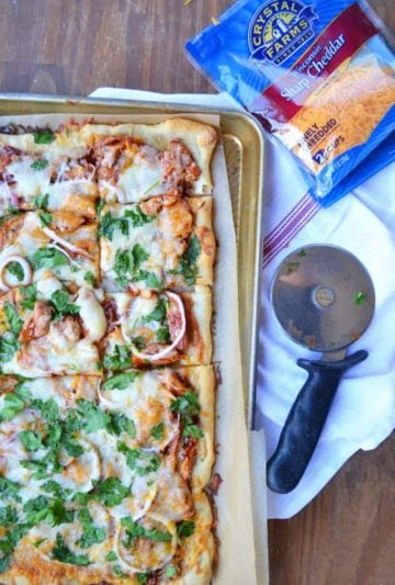 homemade bbq chicken pizza is super easy and utterly delicious. A family favorite!