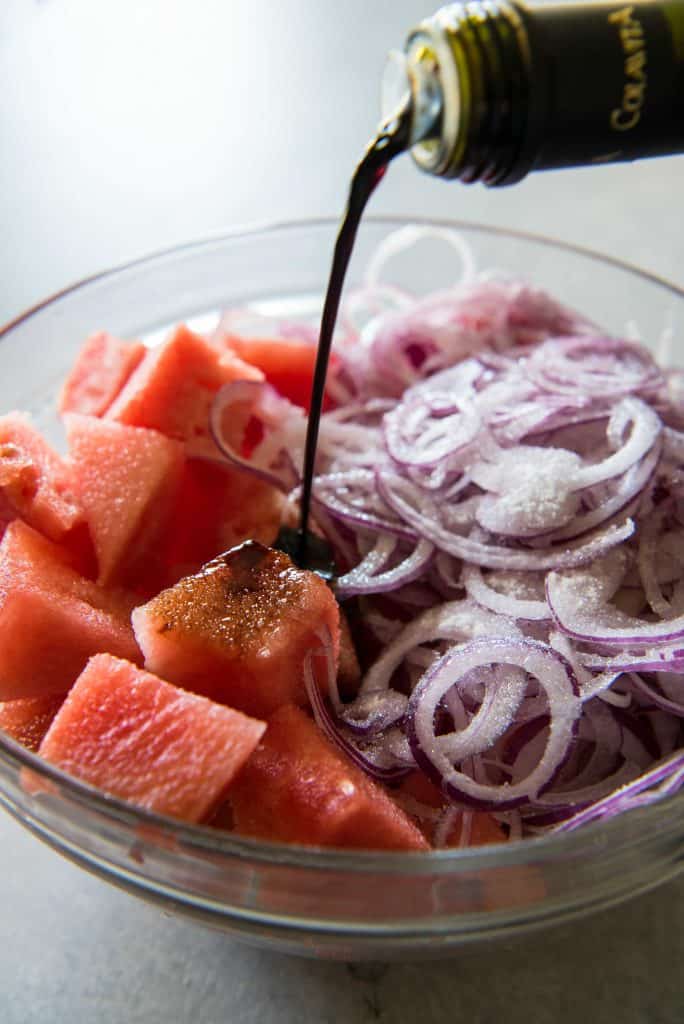 Watermelon Red Onion Salad is a delightfully refreshing summer salad!