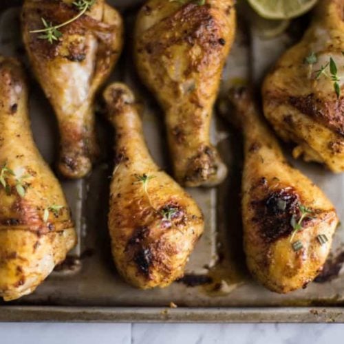 easy meal idea. oven baked chicken drumsticks