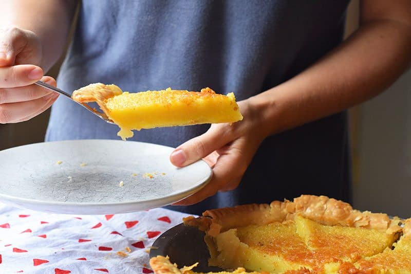 Old-fashioned buttermilk pie.