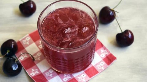 Bourbon Cherry Smash Cocktail