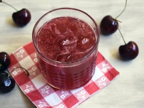 Bourbon Cherry Smash Cocktail
