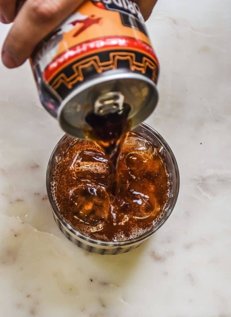 easy cocktail with rootbeer and rum or bourbon