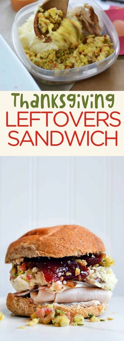 Thanksgiving leftovers sandwich is a fun and delicious way to eat the leftovers!