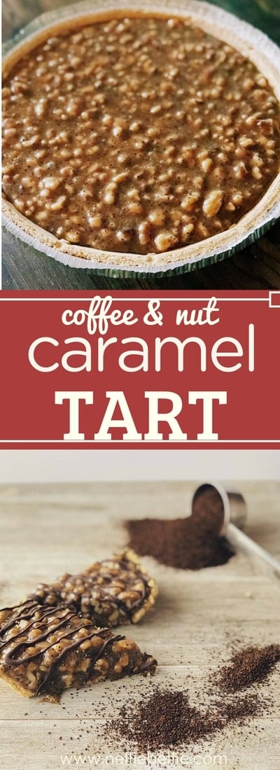 A quick and easy no-bake dessert! This caramel tart is simple to make with coffee and nuts...so yummy!