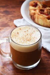 cinnamon roll coffee latte. Easy to make at home without an espresso machine