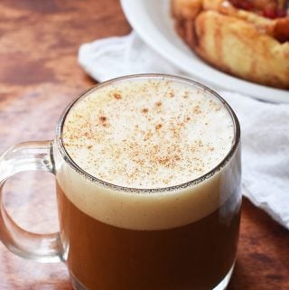 cinnamon roll coffee latte. Easy to make at home without an espresso machine
