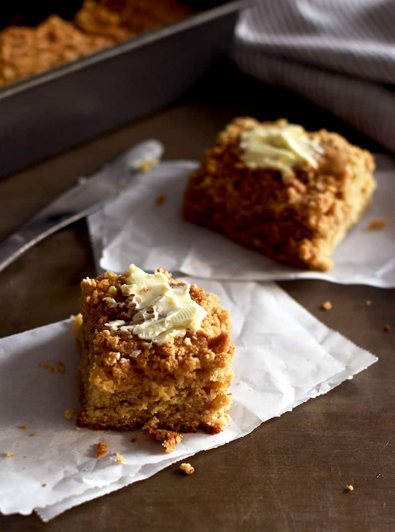 Coffee Cake made with oat flour is absolutely delicious and gluten-free. Easy to make!